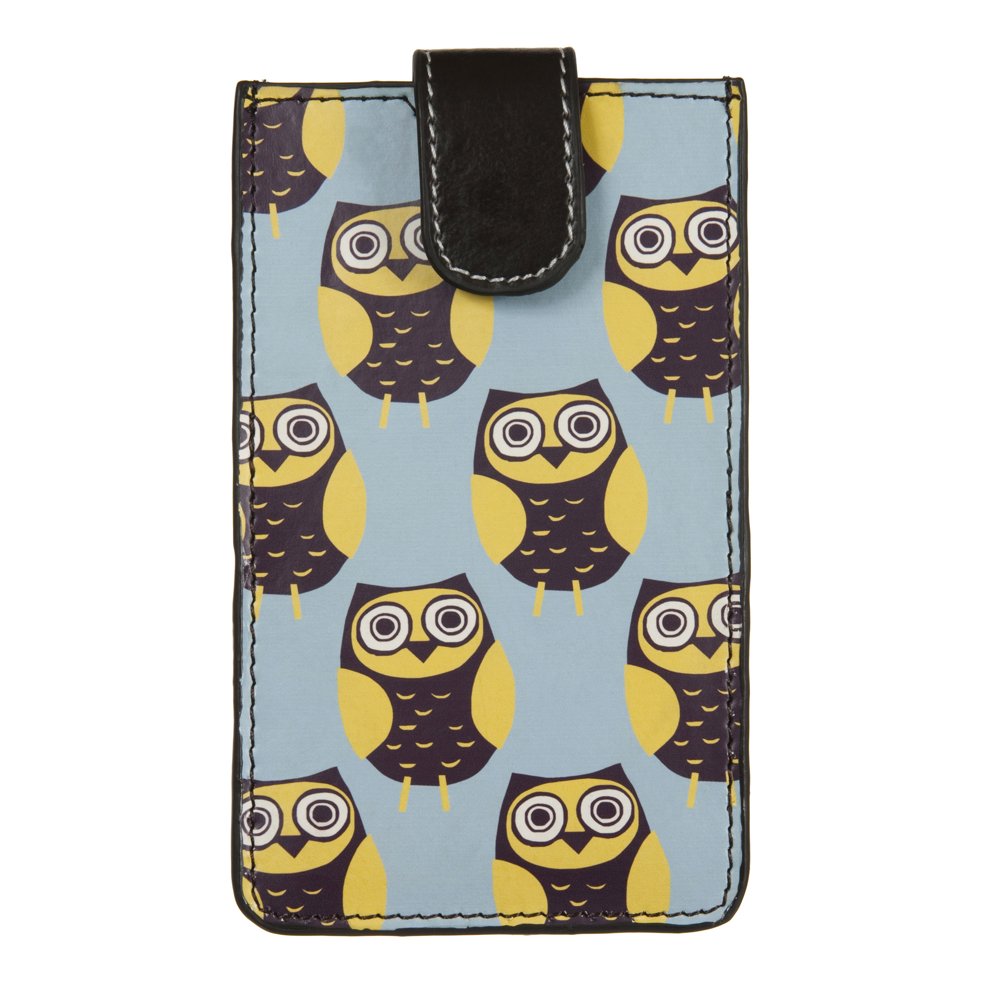 Owls Blue Leather iPhone Sleeve
